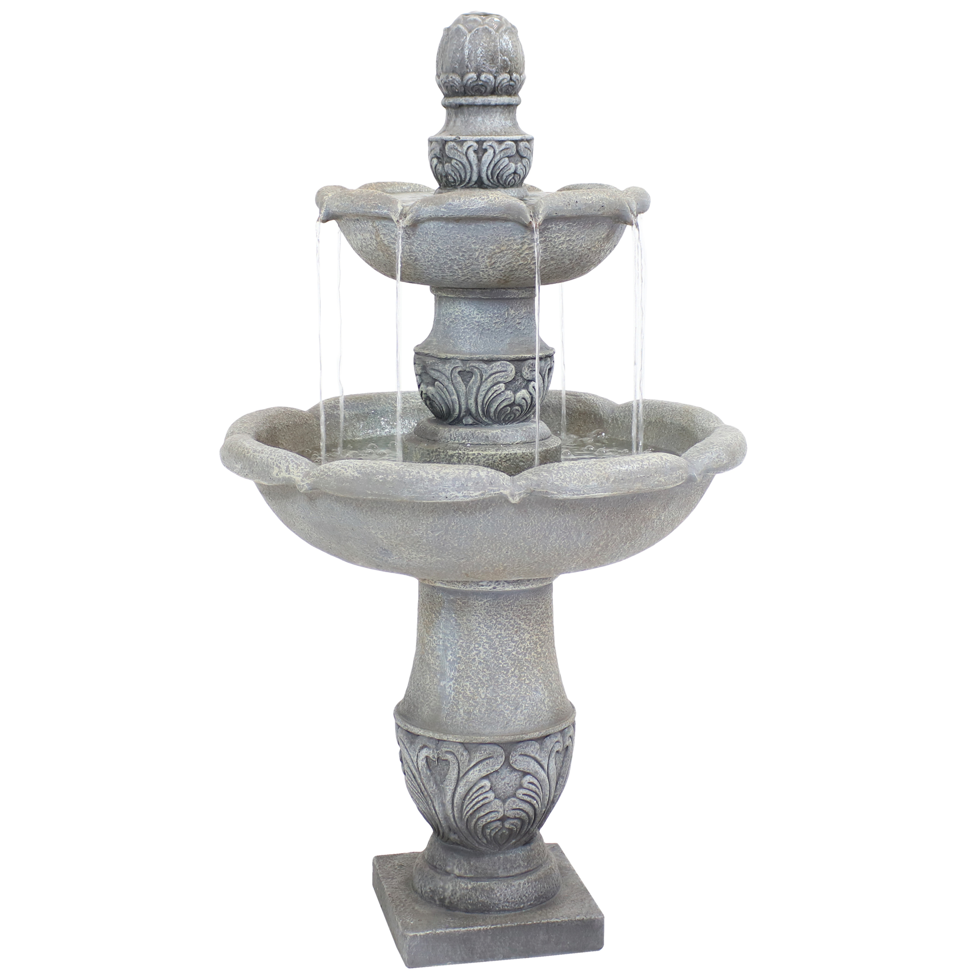 Sunnydaze Decor, French Garden 2-Tier Water Fountain - Dusty Gray, Model# FWD-433